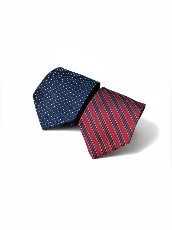 Tommy Hilfiger Other - Tommy Hilfiger 2 Men’s Tie Lot Bundle 100% Silk Navy Blue Pin Dot & Red Stripe